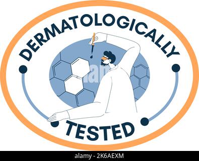 Ingredienti e prodotti dermatologicamente testati Illustrazione Vettoriale
