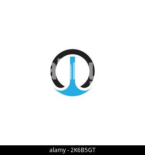 cascata semplice cerchio geometrico logo vettore Illustrazione Vettoriale