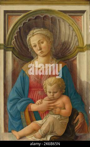 Fra Filippo Lippi detto anche Lippo Lippi, fu pittore italiano del 15th° secolo - Madonna col Bambino, 1440 Foto Stock