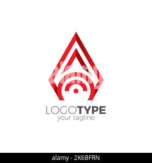 Lettera A Hot Spot Logo adatto per il logo internet design Illustrazione Vettoriale
