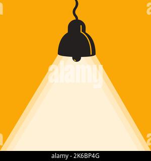 Illuminazione lampada vettore pubblicità poster illustrazione con spazio copia per il testo, modello di stile piatto per banner, sfondo o sfondo Illustrazione Vettoriale