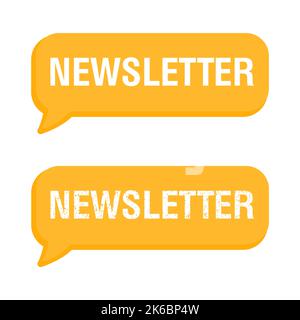 Banner Newsletter. Set di etichette per fumetto per la newsletter. Firma della newsletter. Vettore Illustrazione Vettoriale
