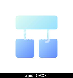 Diagramma a blocchi pixel Perfect flat gradient icona dell'interfaccia utente a due colori Illustrazione Vettoriale