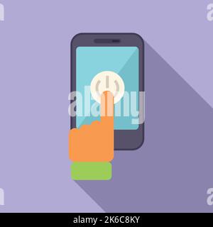 Telefono disattiva icona flat vettoriale. Consumo intelligente. Denaro cura Illustrazione Vettoriale