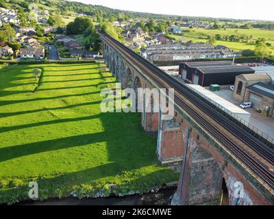 Un'immagine aerea del Viadotto di Whalley nel Lancashire, Inghilterra Foto Stock