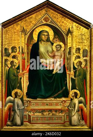 Madonna col Bambino in trono, circondata da angeli e santi (Ognissanti Maestà) Giotto (Vespignano, Vicchio di Mugello 1267 – Firenze 1337) Firenze Italia Foto Stock