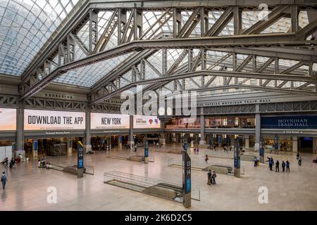 Moynihan Train Hall, Pennsylvania Station, Manhattan, New York, USA Foto Stock