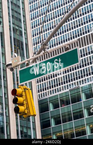 Semaforo, Manhattan, New York, USA Foto Stock