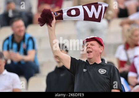 Firenze, Italia, 13/10/2022, stadio Artemio Franchi, Firenze, Italia, 13 ottobre 2022, Fan del Midlothian FC durante la partita di calcio ACF Fiorentina vs Heart of Midlothian FC - UEFA Conference League Foto Stock