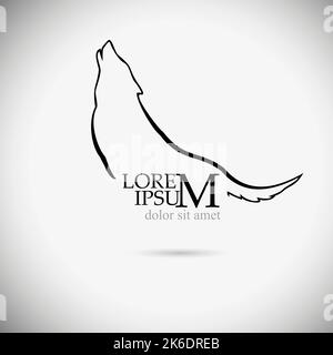 Silhouette del lupo. Logo vettoriale. Fauna selvatica. Lupo selvatico. Illustrazione vettoriale. Illustrazione Vettoriale