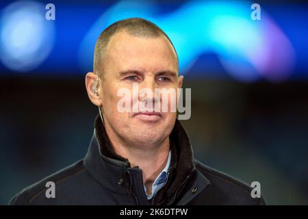 Kenny Miller, un ex giocatore di calcio professionista che ha giocato attaccante per diverse squadre, è stato poi assistente allenatore per Falkirk FC Foto Stock