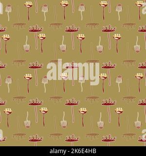 Doodle stile stravagante carino fiori modello marinai. Illustrazione Vettoriale