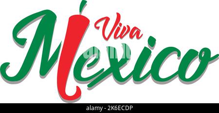 viva messico isolato messaggio lettering Vector Illustrazione Vettoriale