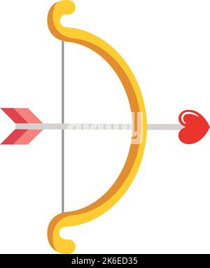 Arco isolato con freccia San Valentino icona Vector Illustrazione Vettoriale