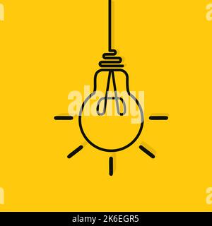 Icona vettore luce lampadina. Illuminazione lampada elettrica. Elettricità, lucentezza. Vettore icona lampadina, isolato sullo sfondo. Icona della lampadina. Idea segno Illustrazione Vettoriale