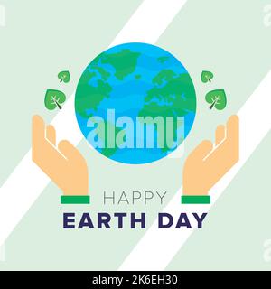 Felice giorno della terra poster Vector Illustrazione Vettoriale