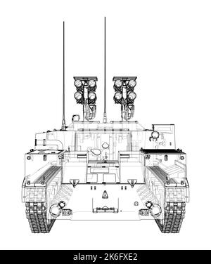 Auto blindata anticarro. Vettore Illustrazione Vettoriale