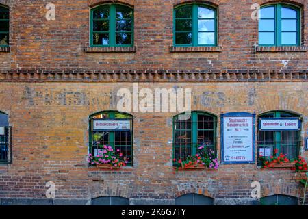 Sede della Società tradizionale Stralsund (Stralsunder Traditionsverein e.V.) con noleggio costume, Stralsund, Meclemburgo-Pomerania occidentale, Germania. Foto Stock