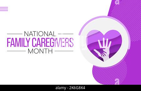 Il mese degli operatori sanitari in famiglia (NFCM) viene osservato ogni anno nel mese di novembre Illustrazione Vettoriale