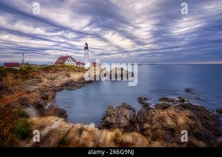Portland Head Light Maine Foto Stock