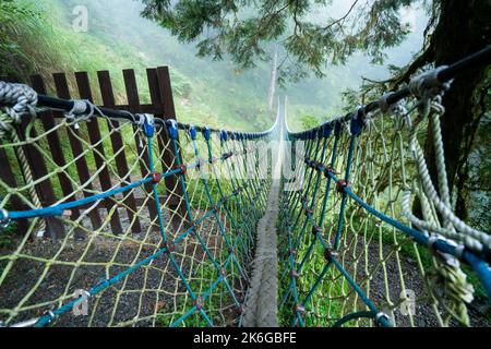 Bella Jianqing (Jiancing) percorso storico, la ferrovia forestale di Taiwan Taipingshan National Forest Recreation Area. Foto Stock