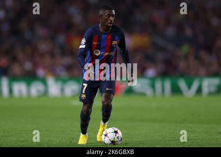 Barcellona, Spagna, 12th ottobre 2022. Ousmane Dembele del FC Barcelona durante la partita della UEFA Champions League a Camp Nou, Barcellona. L'immagine di credito dovrebbe essere: Jonathan Moskrop / Sportimage Foto Stock