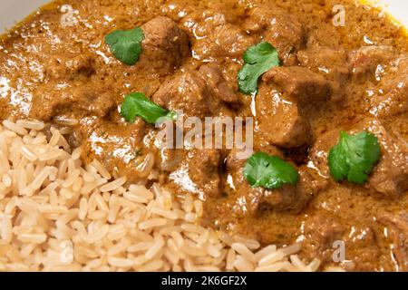 Primo piano di korma di agnello Foto Stock