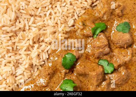Korma di agnello dall'alto Foto Stock