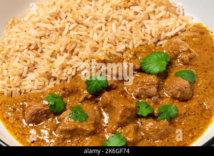 Korma di agnello e riso Foto Stock