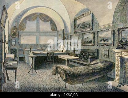 Studio privato dell'imperatore Nicola II, San Pietroburgo, Palazzo d'Inverno, Russia, 1895 Foto Stock