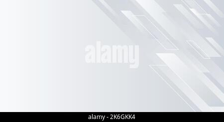Sfondo astratto bianco e grigio, sfondo futuristico bianco alla moda uso per il business, aziendale, poster, modello, festa, vettore, illustrazione Illustrazione Vettoriale