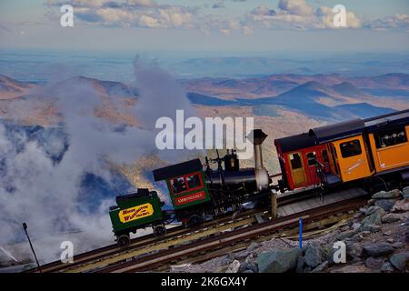 Ferrovia a cremagliera, Mt. Washington, NH. Foto Stock