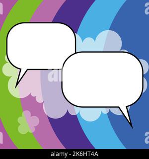 Cornici di design per fumetti. Bellissimo set di cornici fotografiche con Boom Bubbles per collage di design, raccolta di foto fumetto divertente per bambini, disegno di design Illustrazione Vettoriale