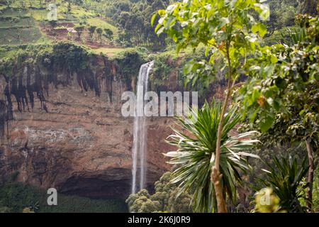 Cascate SIPI sul Monte Elgon nell'Uganda orientale, Africa orientale Foto Stock