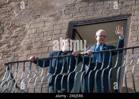 Roma, Italia. 14th Ott 2022. Campidoglio, sindaco di Roma, ringrazia Russell Crowe come Ambasciatore di Roma al mondo Credit: Independent Photo Agency Srl/Alamy Live News Foto Stock