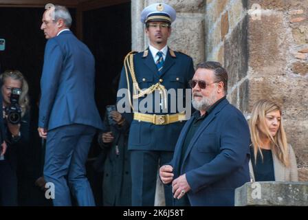 Roma, Italia. 14th Ott 2022. Campidoglio, sindaco di Roma, ringrazia Russell Crowe come Ambasciatore di Roma al mondo Credit: Independent Photo Agency Srl/Alamy Live News Foto Stock