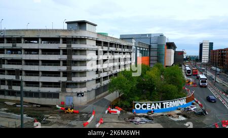 Ocean Terminal Shopping Center a Edinburgh Leith - veduta aerea - EDINBURGO, SCOZIA - 04 OTTOBRE 2022 Foto Stock