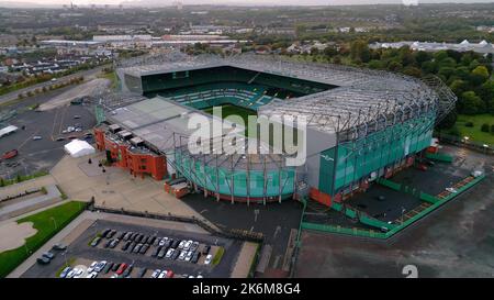 Stadio Celtic a Glasgow la casa del FC Celtic Glasgow - vista aerea - GLASGOW, SCOZIA - 04 OTTOBRE 2022 Foto Stock