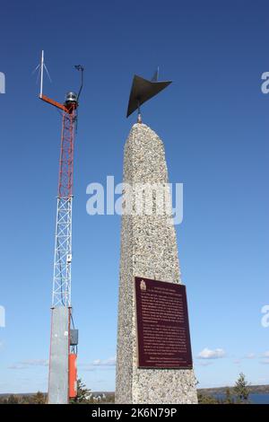 Il Bush Pilots Memorial nella città vecchia di Yellowknife, Northwest Territory, Canada Foto Stock