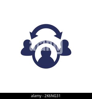 broker, icona middleman su bianco Illustrazione Vettoriale