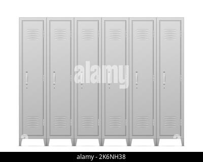 Armadietti di deposito su uno sfondo bianco. Illustrazione Vettoriale. Foto Stock