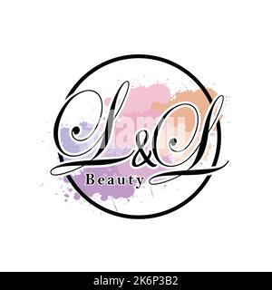 LL vettore iniziale del logo di scrittura a mano Illustrazione Vettoriale