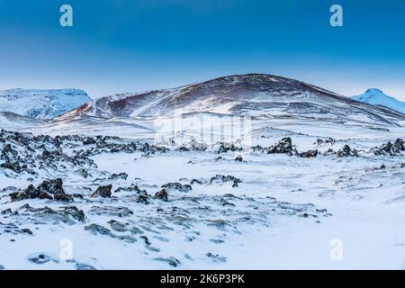 Formazioni rocciose di lava, penisola di Snaefellsnes, Islanda, Europa Foto Stock