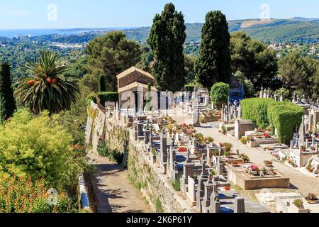 C'è il cimitero nel villaggio di Saint-Paul de Vence in Provenza, Francia. Foto Stock