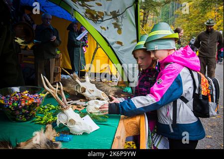 Brno, Repubblica Ceca. 15th Ott 2022. Giornata pubblica di restauro delle foreste organizzata da Lesy CR nei pressi di Brno - Marianske Valley, Repubblica Ceca, 15 ottobre 2022. Credit: Patrik Uhlir/CTK Photo/Alamy Live News Foto Stock