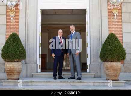 Madrid, Spagna. 15th Ott 2022. Pranzo di sua Maestà Re Felipe VI con sua altezza Serena Principe Alberto II di Monaco, 15 ottobre 2022 credito: CORDON PRESS/Alamy Live News Foto Stock