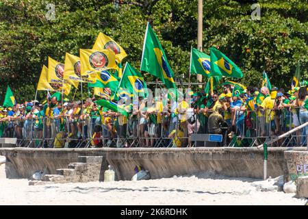 Festa dell'Indipendenza a Copacabana a Rio de Janeiro, Brasile - 07 settembre 2022: Festa dell'Indipendenza del Brasile a Copacabana Bea Foto Stock