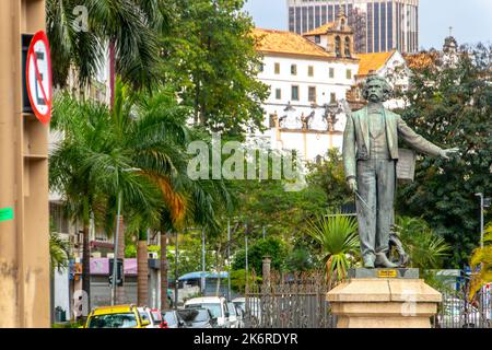 Statua di Carlos Gomes nel centro di Rio de Janeiro, Brasile - 11 settembre 2022: Statua di Carlos Gomes al Teatro Municipal nel centro di Rio de Janeiro. Foto Stock