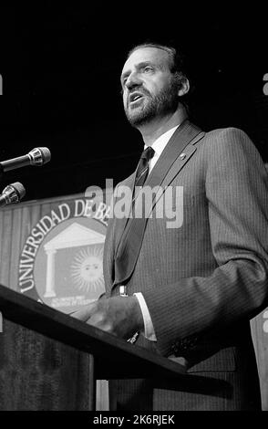 Juan Carlos i, re di Spagna, all'Universidad e Belgrano, Buenos Aires, Argentina, 1985 Foto Stock