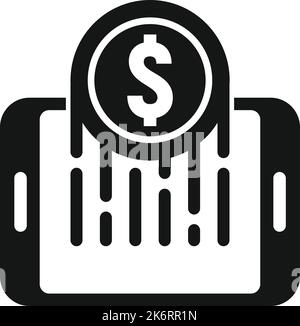 Invia icona contanti vettore semplice. Trasferimento di denaro. Banca mobile Illustrazione Vettoriale